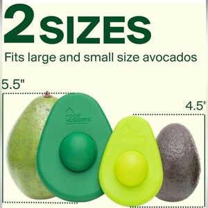 Food Hugger's Avocado Saver Food Storage 2 Sizes Small 4.5” & Large 5.5”